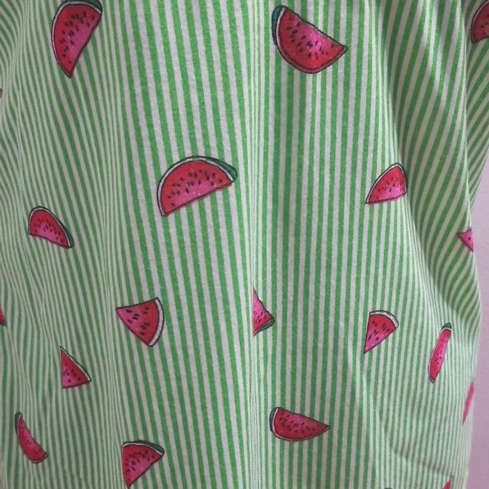 Green Stripe Watermelon Lace Up Tank - Picture 3 of 8